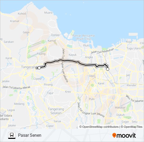 TRANSJABODETABEK PORIS - PASAR SENEN bis Peta Jalur