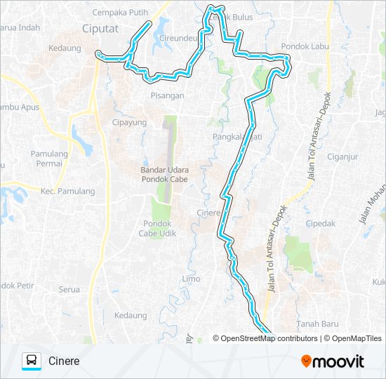 D114 bus Line Map