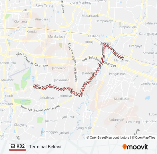 K02 Bus Line Map