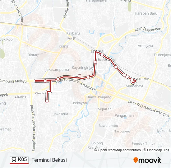K05 Bus Line Map
