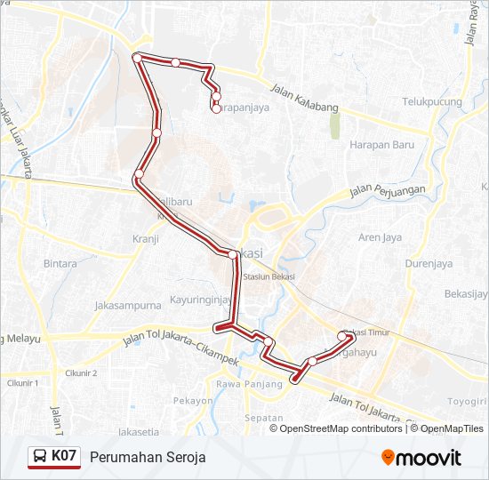 K07 bus Line Map