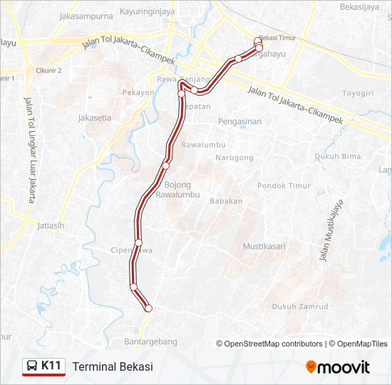 K11 Bus Line Map