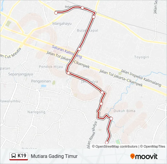K19 Bus Line Map