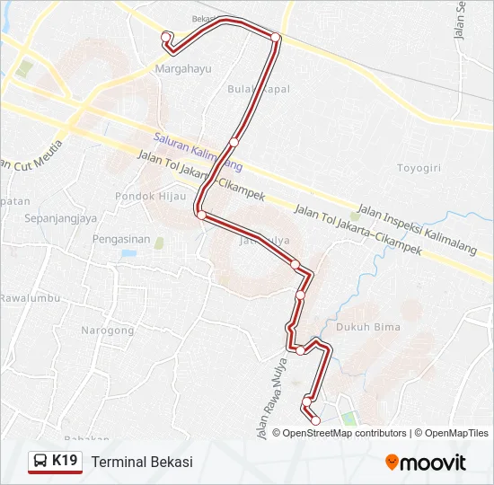 K19 Bus Line Map