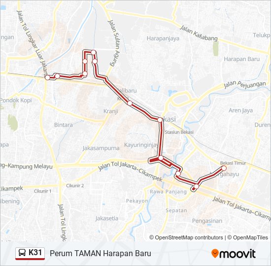 K31 bus Line Map