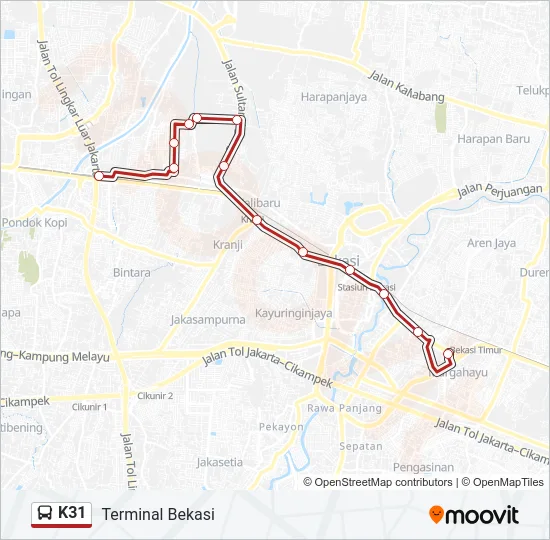 K31 Bus Line Map