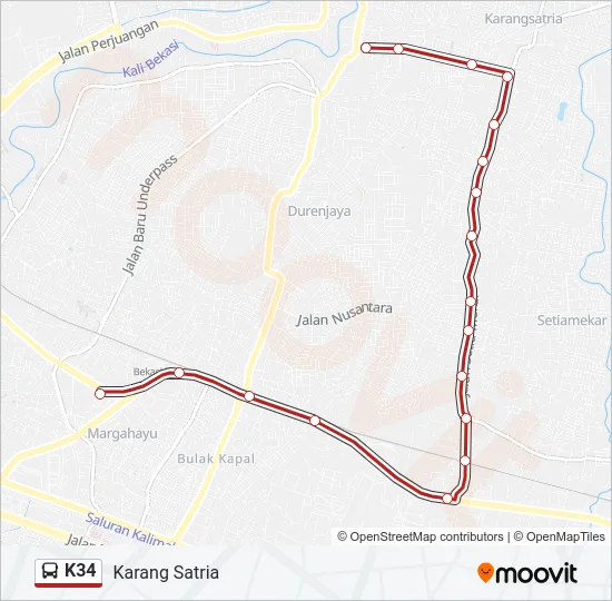 K34 Bus Line Map