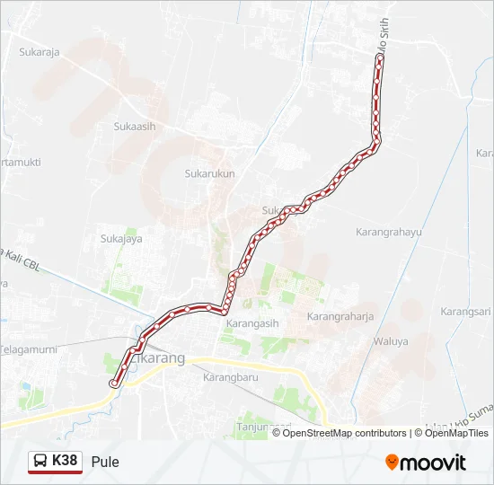 K38 Bus Line Map