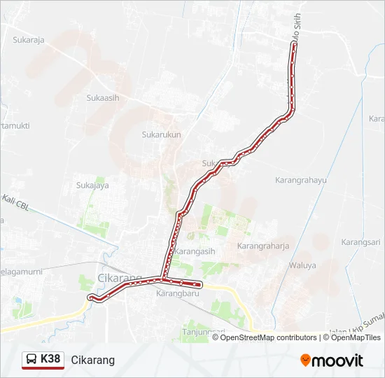 K38 Bus Line Map