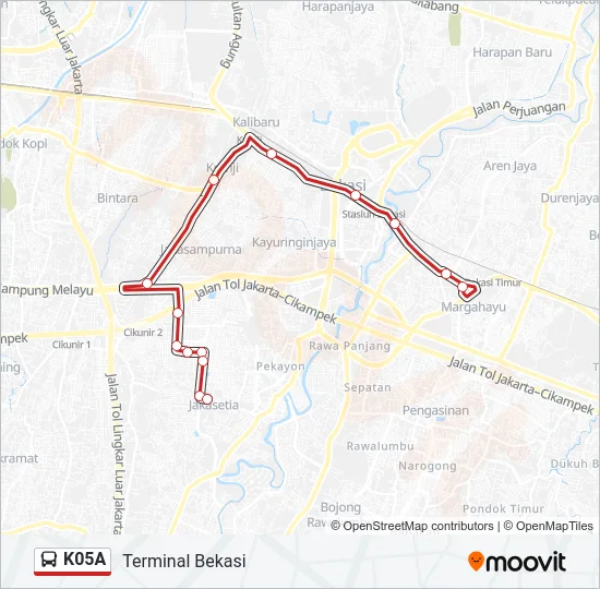 K05A Bus Line Map