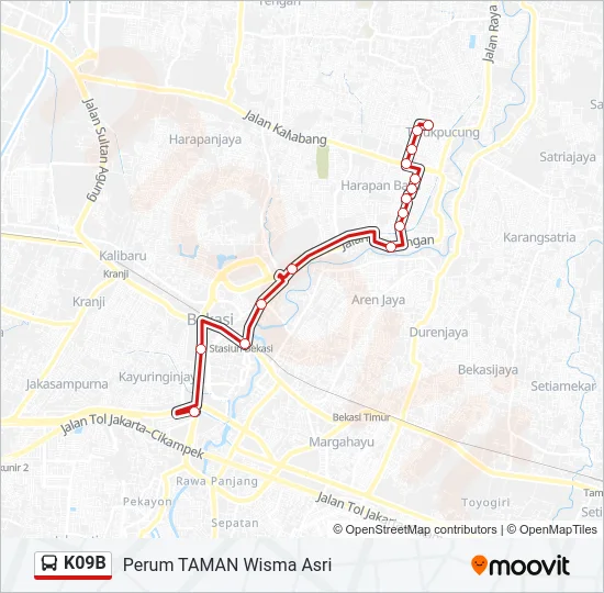 K09B Bus Line Map
