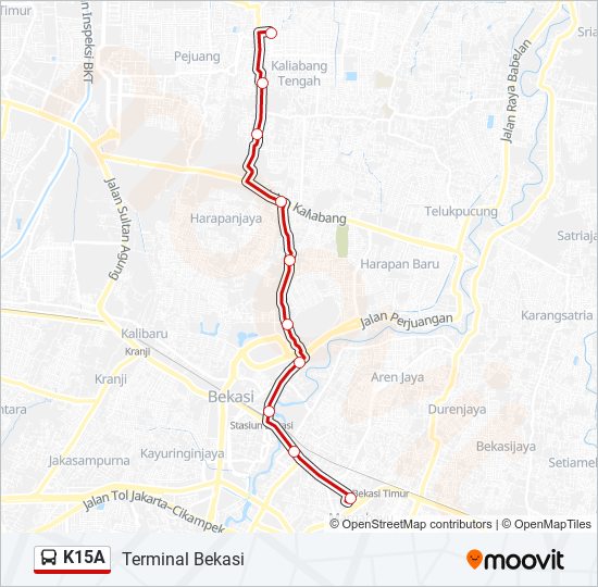 Rute K15a: Jadwal, Pemberhentian & Peta - Terminal Bekasi (Diperbarui)