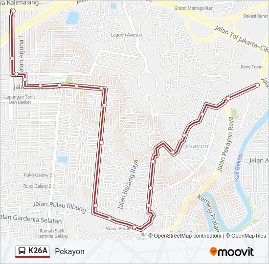 K26A Bus Line Map