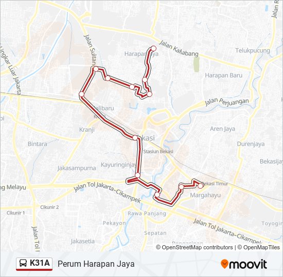 K31A bus Line Map