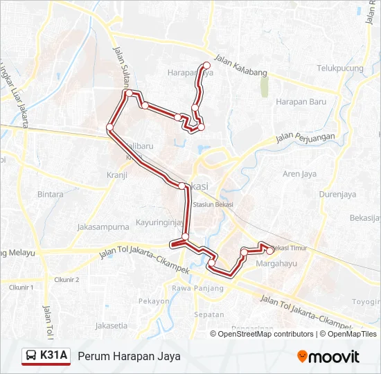 K31A Bus Line Map