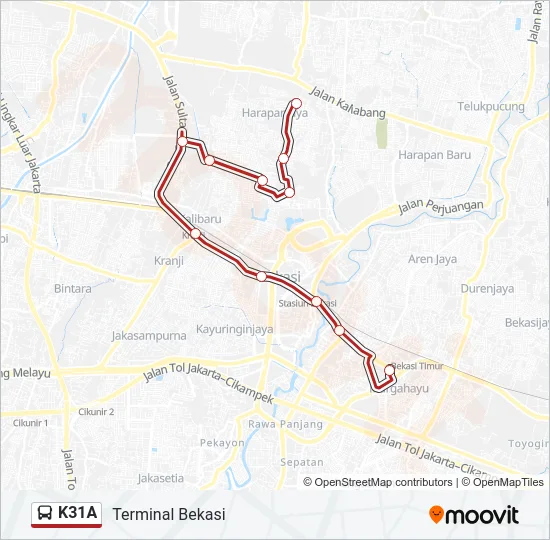 K31A Bus Line Map