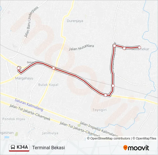 K34A Bus Line Map