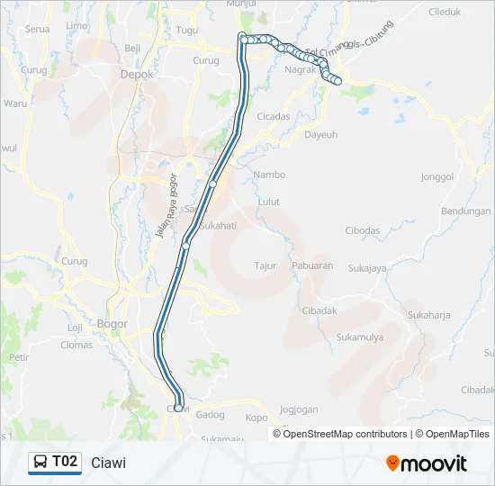 T02 Bus Line Map
