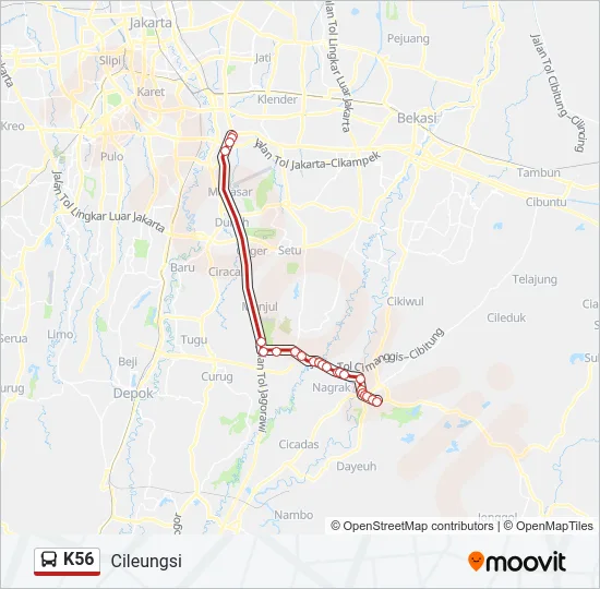 K56 Bus Line Map