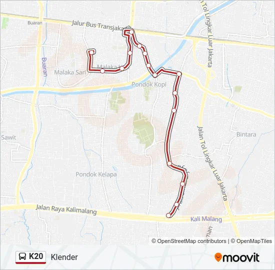 K20 Bus Line Map