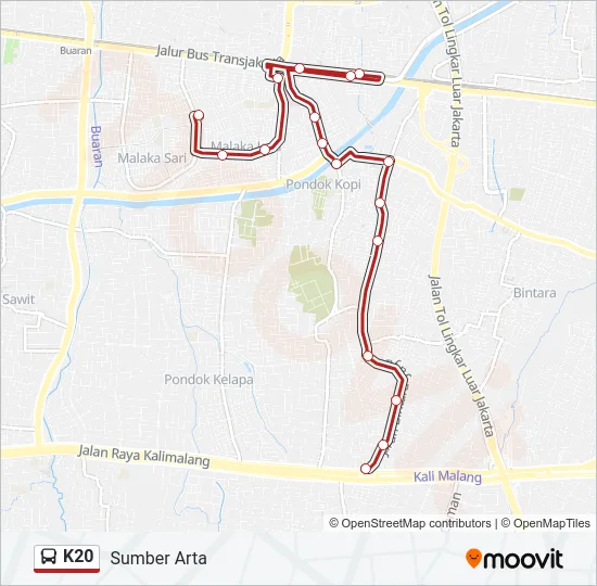 K20 Bus Line Map