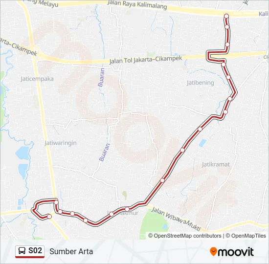 S02 Bus Line Map