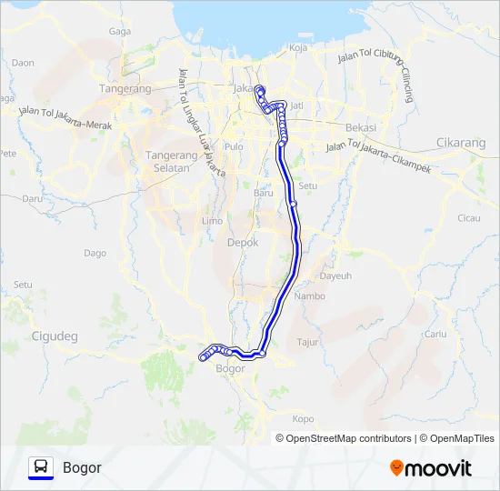 TRANSJABODETABEK SENEN - BOGOR Bus Line Map
