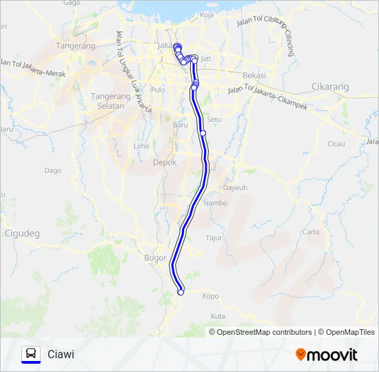 TRANSJABODETABEK SENEN - CIAWI Bus Line Map