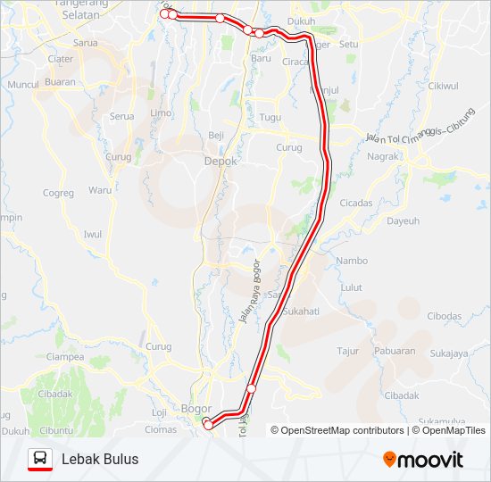 TRANSJABODETABEK LEBAK BULUS - BOGOR bis Peta Jalur