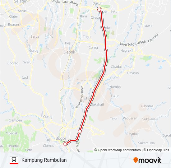 TRANSJABODETABEK KP. RAMBUTAN - BOGOR Bus Line Map
