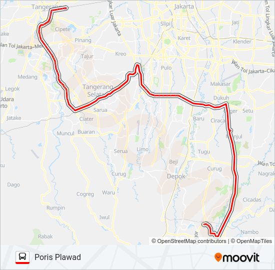 TRANSJABODETABEK CIBINONG - PORIS TANGERANG bis Peta Jalur