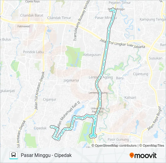 M20A Bus Line Map