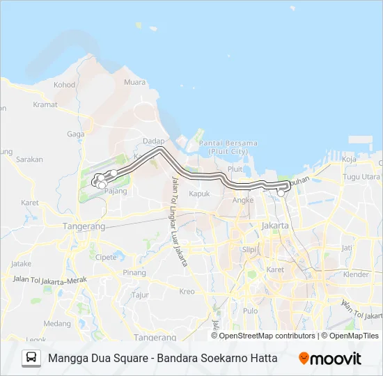 DAMRI MANGGA DUA Bus Line Map