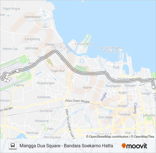 DAMRI MANGGA DUA bis Peta Jalur