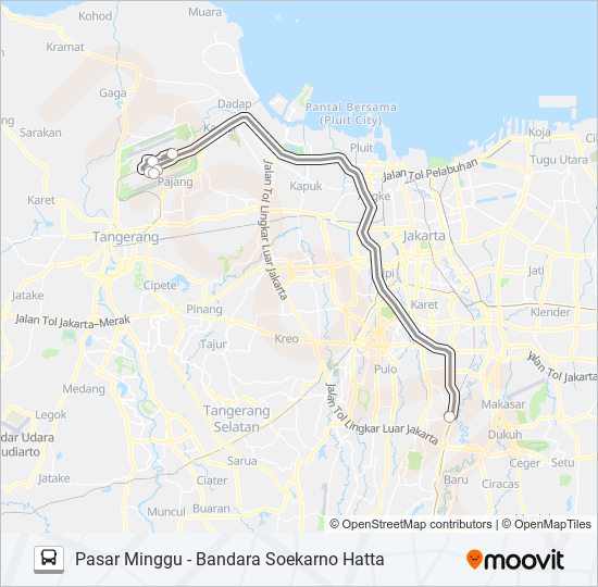 DAMRI PASAR MINGGU bus Line Map