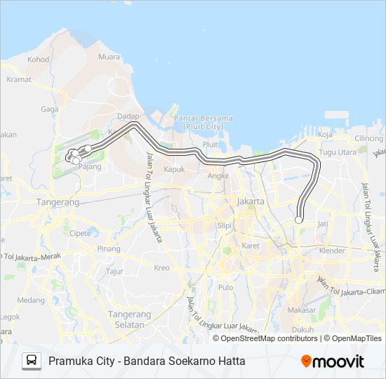 DAMRI PRAMUKA CITY bus Line Map