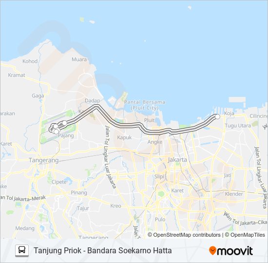 DAMRI TANJUNG PRIOK bus Line Map