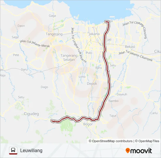 AC EKO LEUWILIANG Bus Line Map