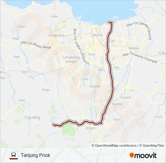 AC EKO LEUWILIANG Bus Line Map