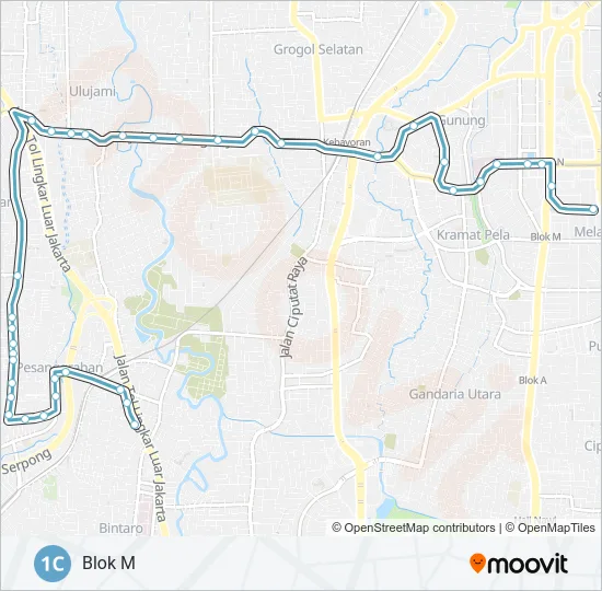 1C Bus Line Map