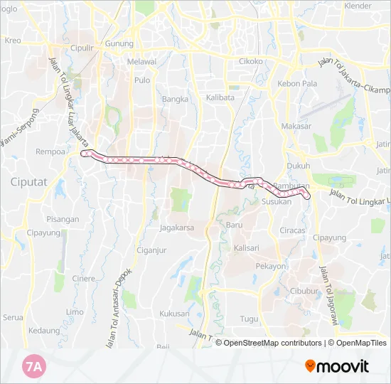 7A Bus Line Map