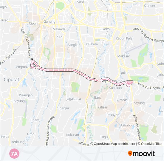 7A bus Line Map