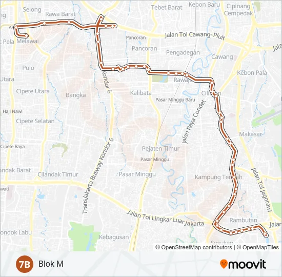 7B Bus Line Map