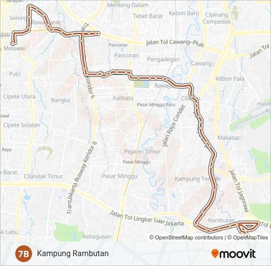 7B Bus Line Map