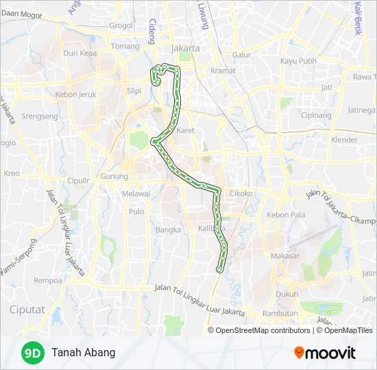 9D Bus Line Map