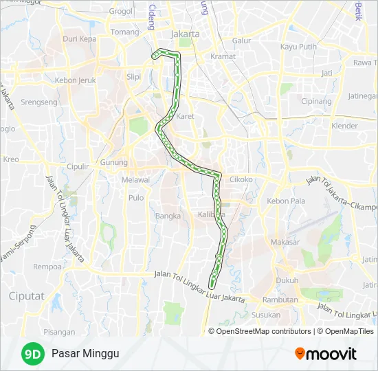 9D Bus Line Map