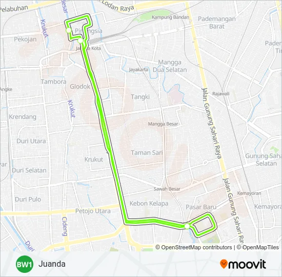 BW1 Bus Line Map