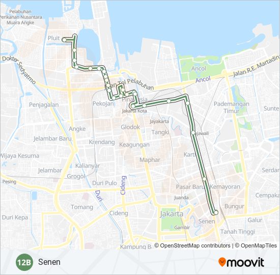 Rute 12b: Jadwal, Pemberhentian & Peta - Senen (Diperbarui)