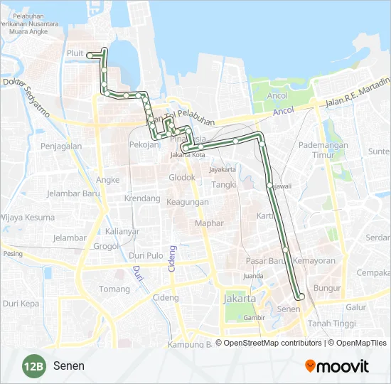 12B Bus Line Map