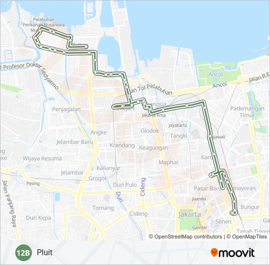 12B Bus Line Map